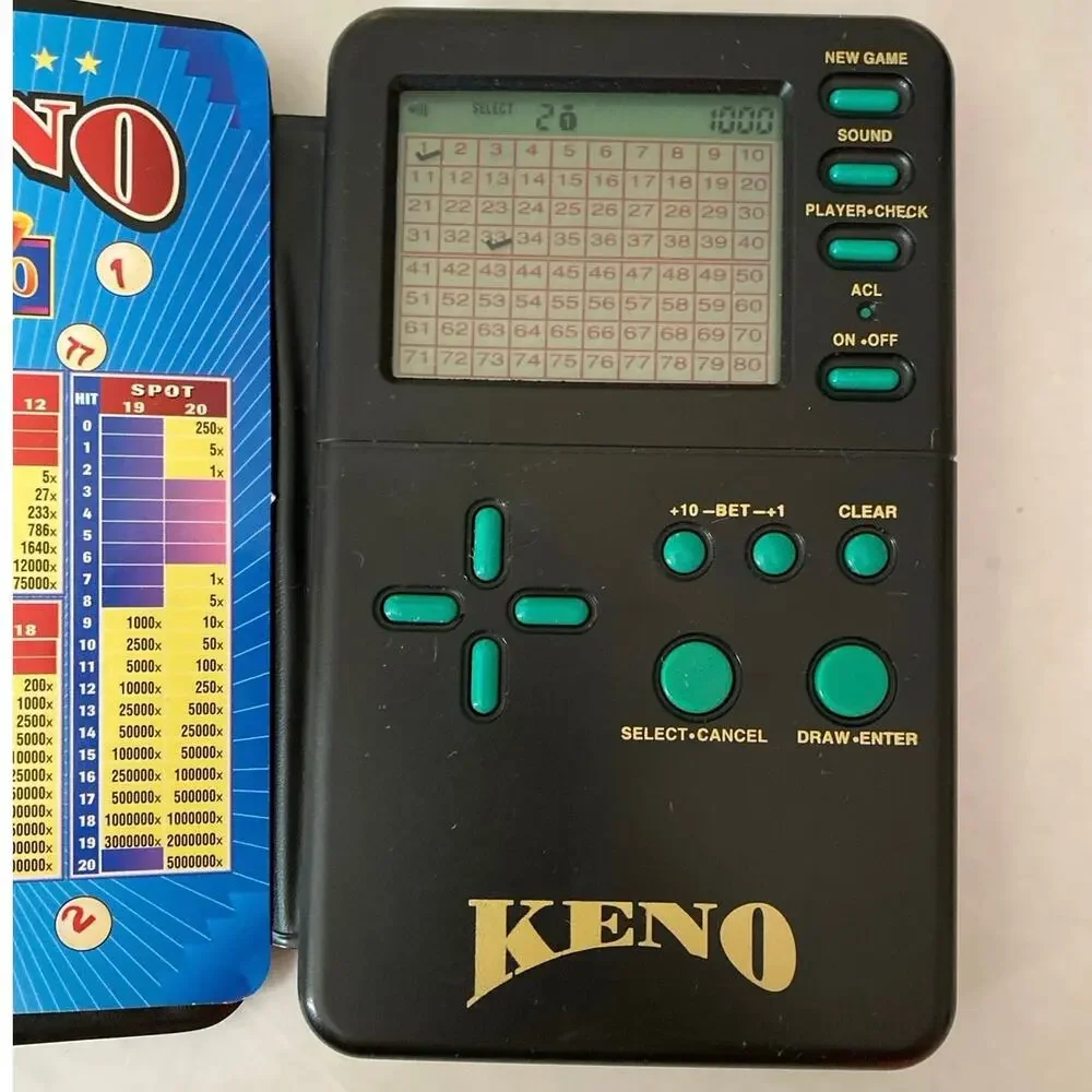 Vintage Handheld Electronic Casino Games Lot Of 4 Hearts Poker Keno Nudge Radica